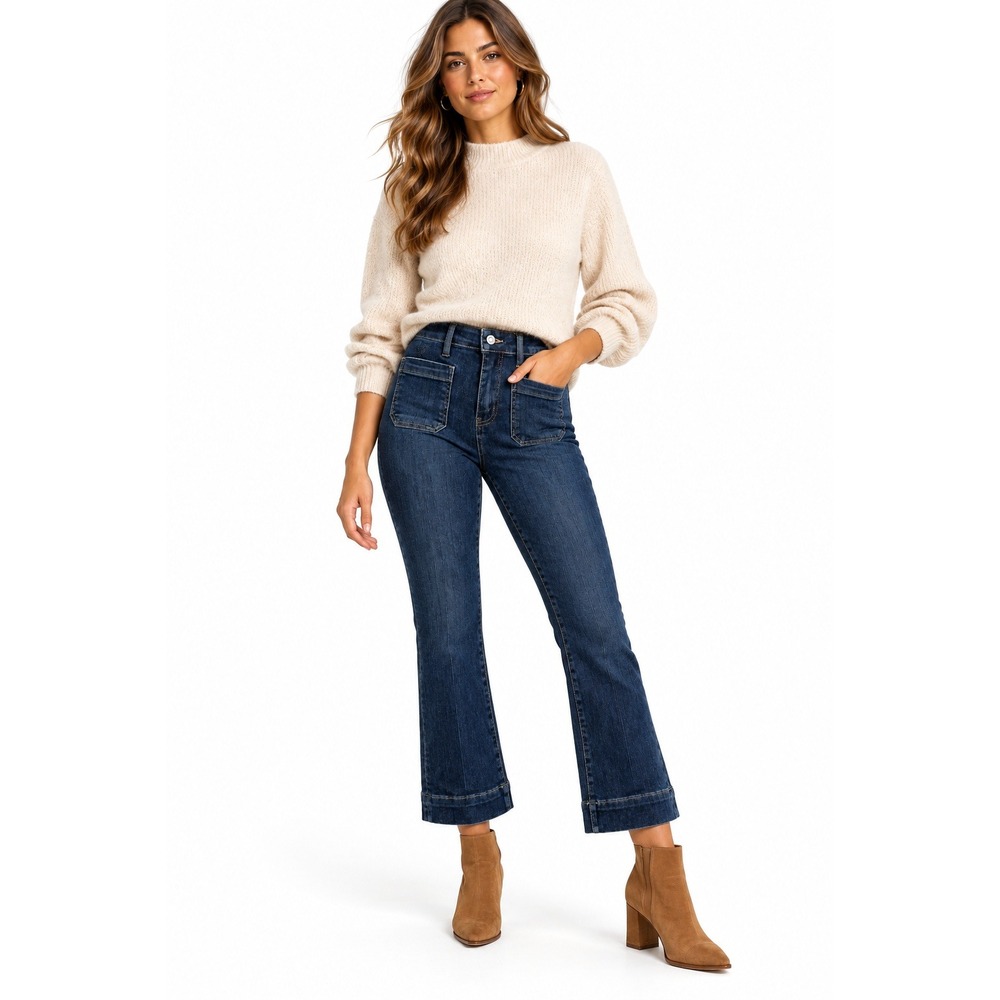 Bridge by Gly High Rise Ankle Flare Jeans Navy Blue 2P XT1121